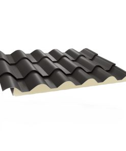 Panou Sandwich Tip Țiglă 80 mm – ISOPAN – 1000 mm x 50 mm ISODOMUS - RAL 7016 Antracit